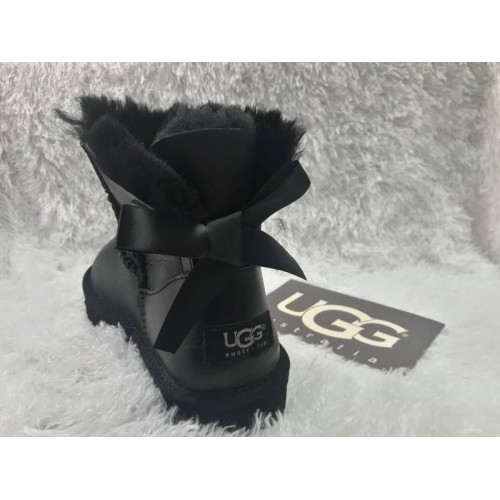 UGG Mini Bailey Bow All Leather Black